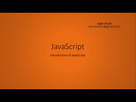 Part 1 - Introduction of JavaScript