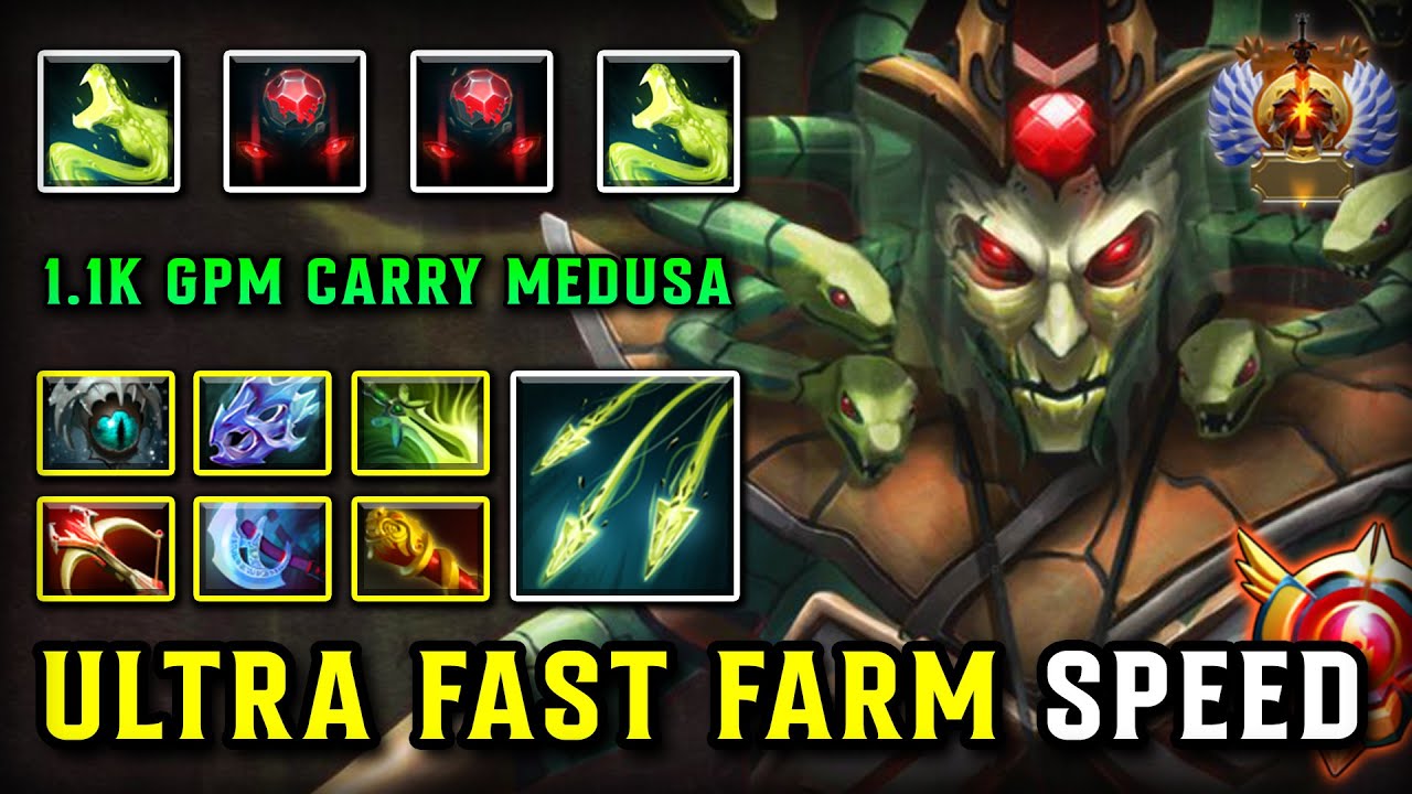 ULTRA FAST FARM SPLIT SHOT QUEEN CARRY Medusa 1.1K GPM Fast Max Slotted item Build | 7.37e DOTA 2
