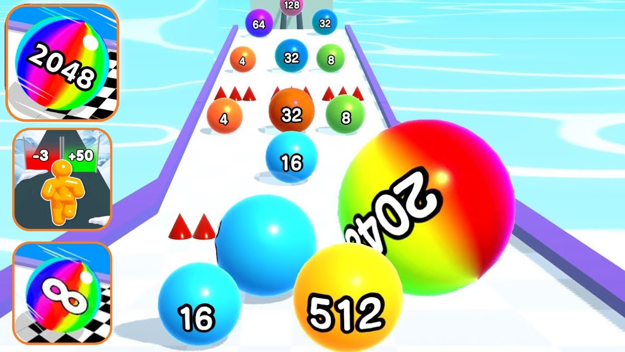 ball run 2048 ball run Infinity Ball Run 2048 vs Tall Man Run vs Ball Run Infinity 