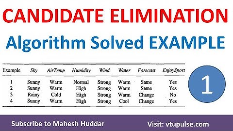 1. Candidate Elimination Algorithm | Solved Example - 1 | Machine Learning by Mahesh Huddar