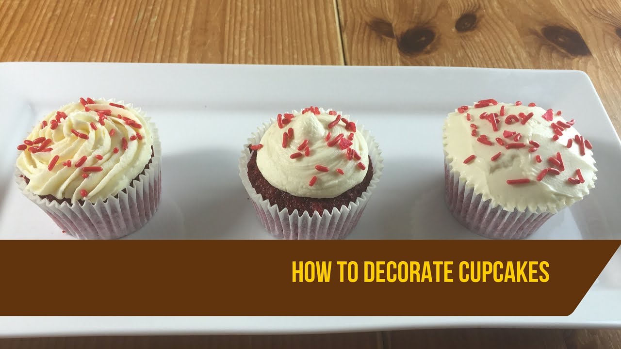 How to decorate red velvet cupcakes - YouTube