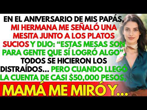 "Perdón, esta mesa es para exitosos", dijo mi hermana apuntando a la mesita arrinconada...