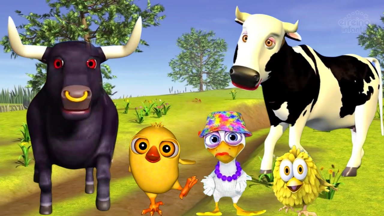 «Маленький цыпленок 3D» | Бык замирает во время игры «Бык и трактор 3D»