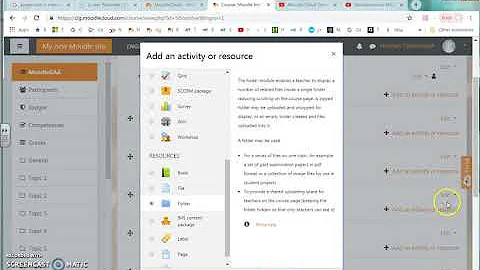 Add Folder Upload File To Moodle Course Page