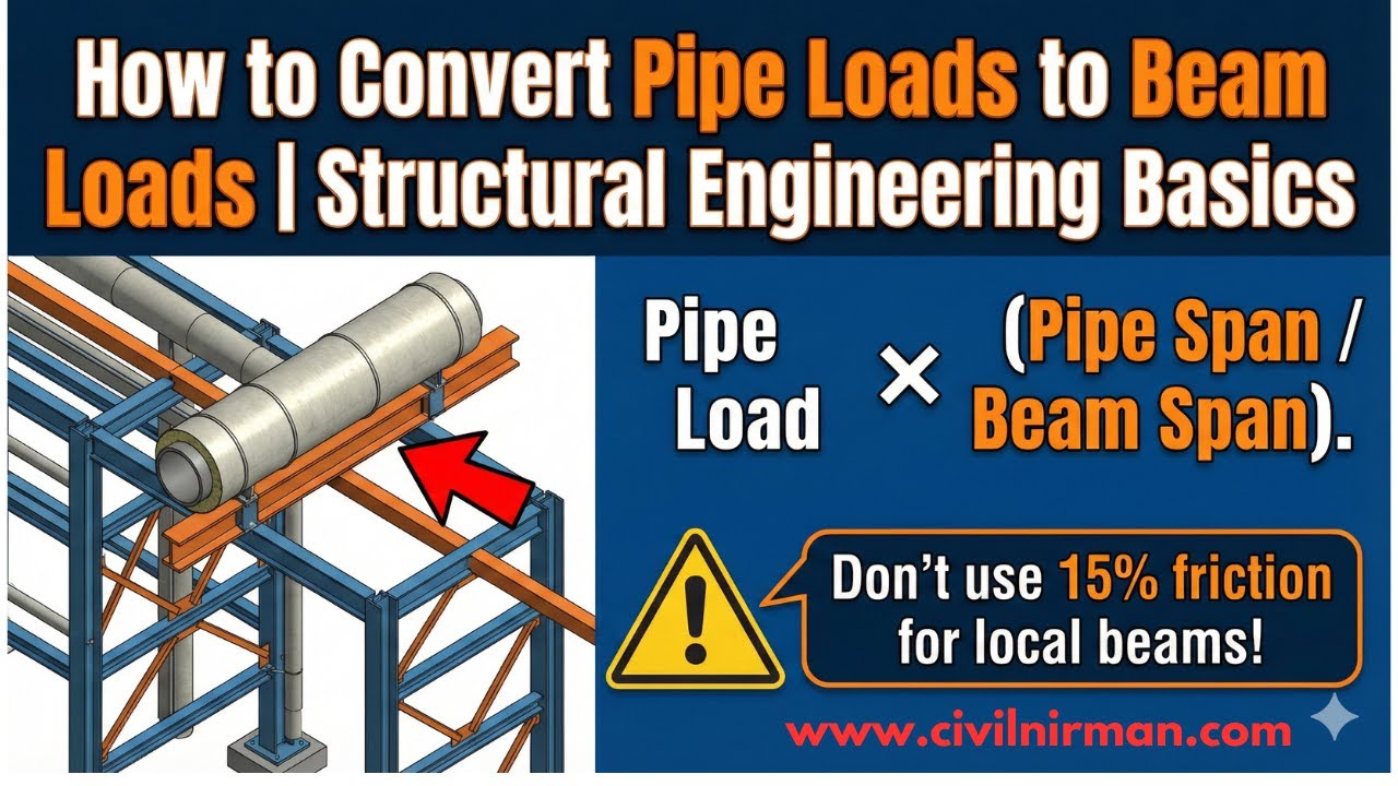 How to Convert Pipe Loads to Beam Loads | Structural Engineering Basics ...