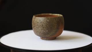 焼締緋彩　ぐい呑み　作・松尾潤