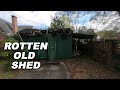 Completely Rotted Out Shed Clean-up(Very Satisfying)MUST SEE TRANSFORMATION.Removal and demolition.