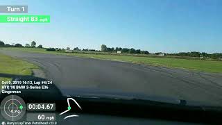 Gingerman test and tune 10/9/19.  E36 M3, 1:47.44