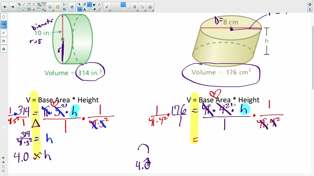 10 .1 part 2  Finding Radius or height given Volume M8
