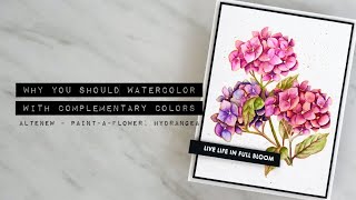 Why You Should Watercolor with Complementary Colors | Altenew Paint-a-Flower: Hydrangea