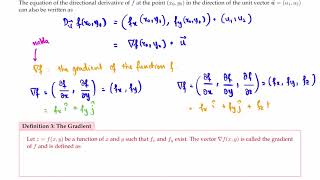 L16 - Part 1 - Directional Derivatives and the Gradient || Multivariable Calculus