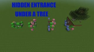 Minecraft Redstone Tutorial 1.3.2 - Hidden Entrance Under a Tree
