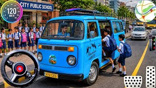 City Van Driving Simulator 3D Game! School Van Driving Ride passenger Transport; Android Gameplay screenshot 1