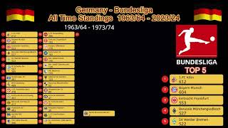 Germany - Bundesliga - All Time Standings  1963/64 - 2023/24