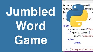 Jumbled Word Game | Python Example