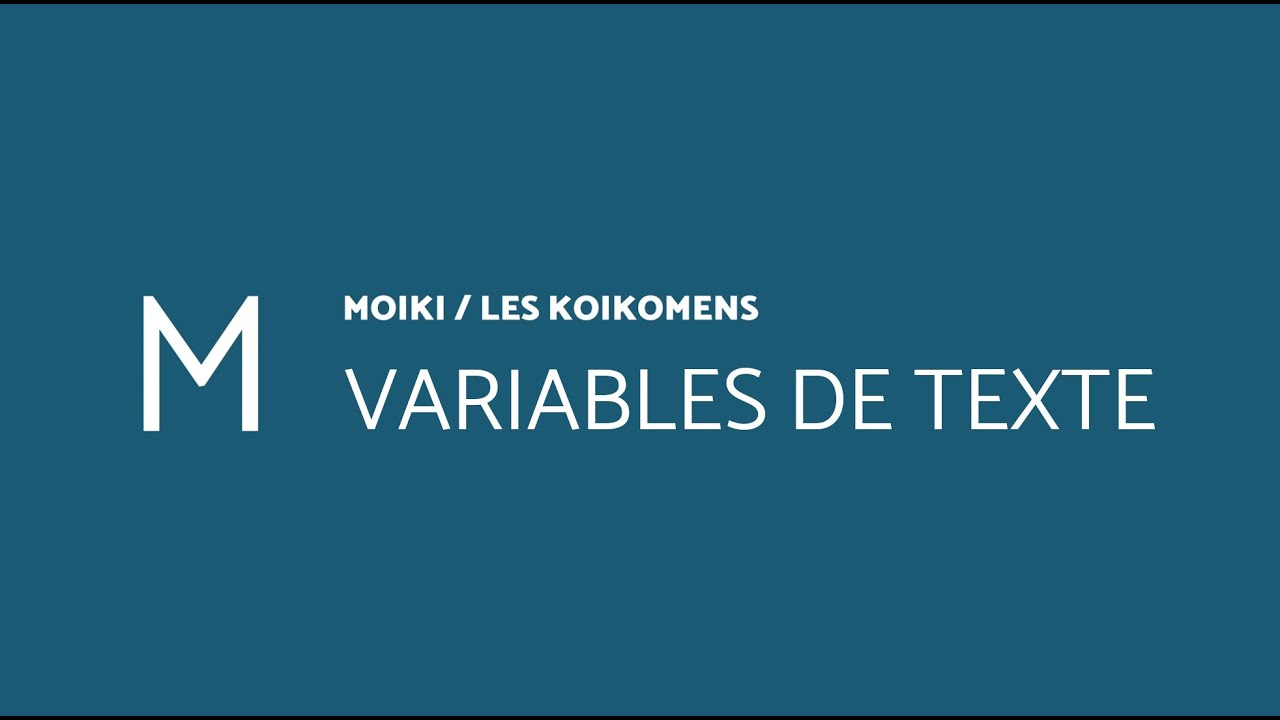 Variables de texte - YouTube