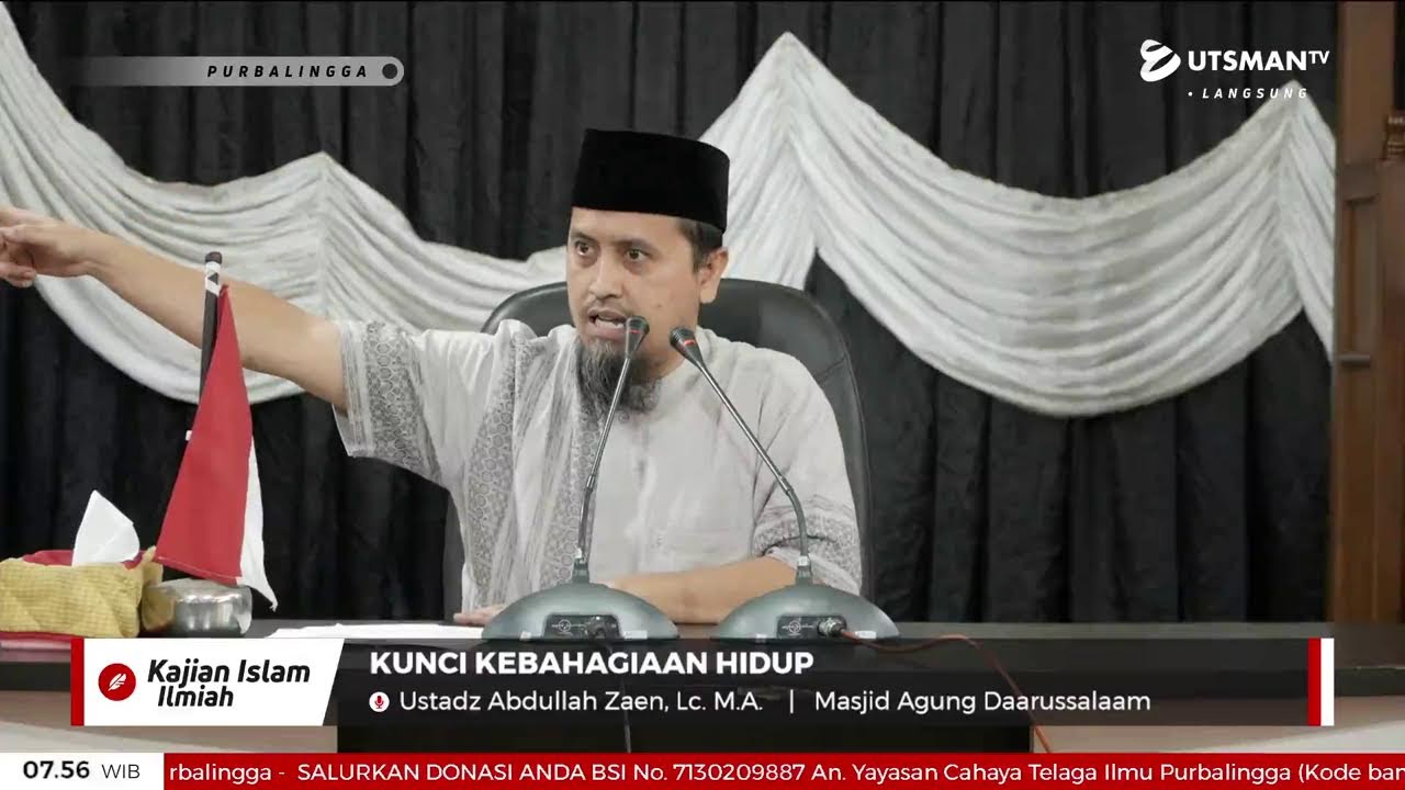 ⁣LIVE  Kunci Kebahagiaan Hidup - Ustadz Abdullah Zaen, Lc. M.A.