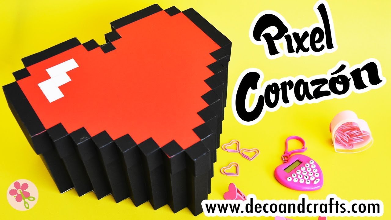 Cajita de Corazón Pixel para San Valentín | DecoAndCrafts