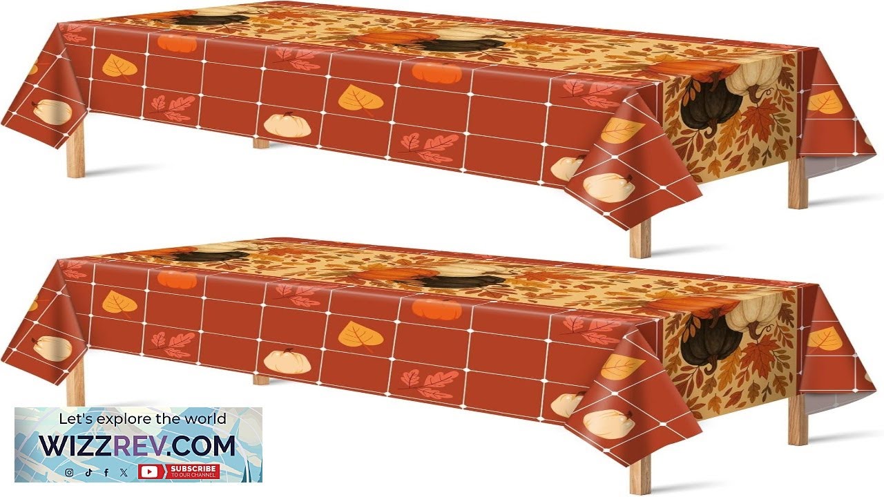OHOME Fall Decorations for Home Plastic Disposable Fall Tablecloth Autumn