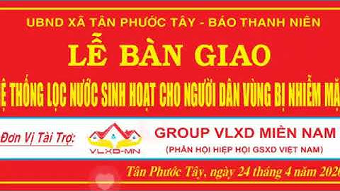 MÁY LỌC NƯỚC MẶN THÀNH NƯỚC NGỌT -XÃ TÂN PHƯỚC TÂY -LONG AN