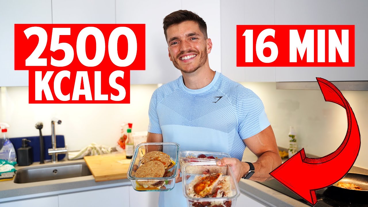 PRÉPARER 2500 kcals EN 16 MINUTES ! Une journée de repas hyper simples pour sécher