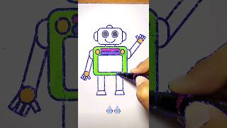 robot drawing and coloring for kids and toddlers | robot easy drawings | cute robot drawing #shorts