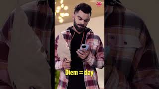 What is the meaning of CARPEDIEM written in Virat Kohli's Instagram Bio? #viratkohli #cricket