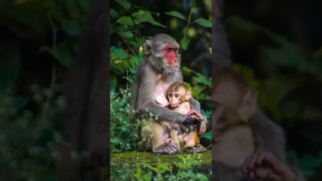 दौड़ी आई गुस्सैल बंदरी रोटी लेने 😊