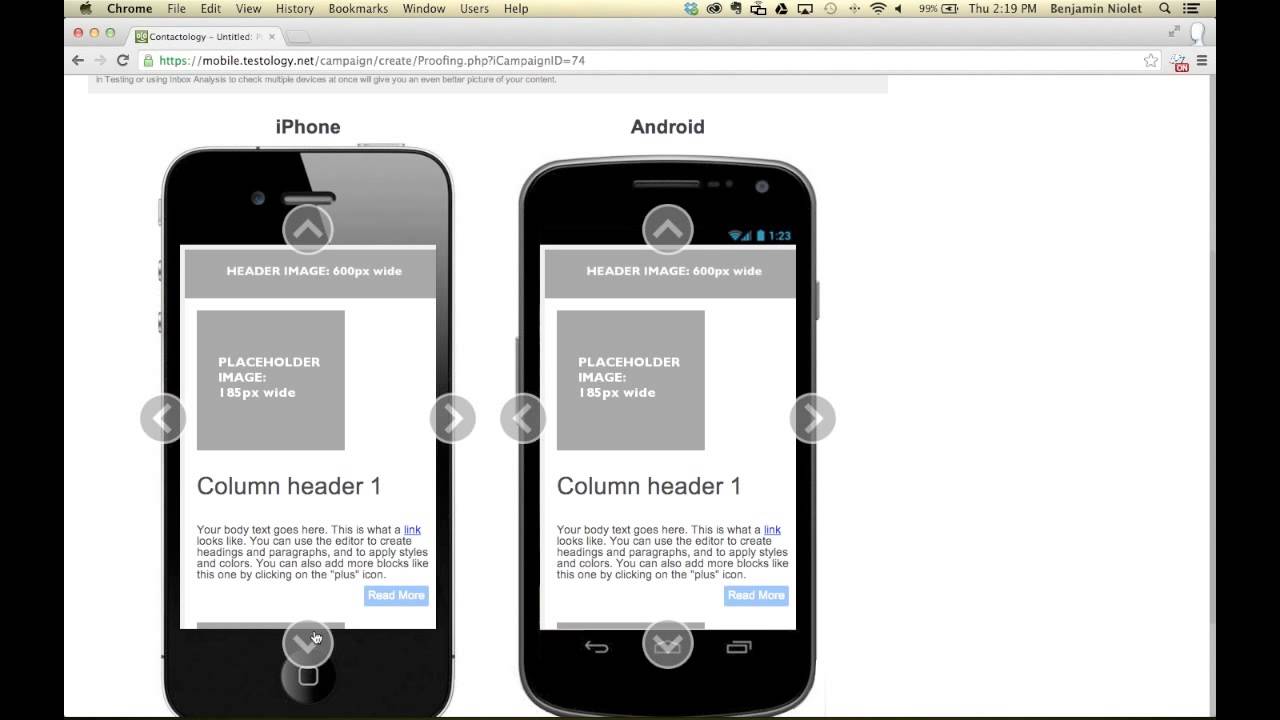 Contactology Mobile (Responsive) Templates Preview