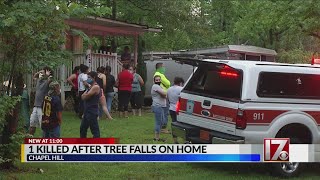 Man dies when tree falls on Chapel Hill home