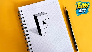 Alphabet ⭐ Very EASY Drawings - How to Draw 3D LETTERS letter F - 3d Drawings
