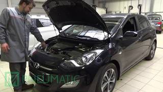 Установка амортизаторов (упоров) капота для Hyundai i30 (арт. KU-HY-I300-00) от upory.ru