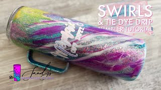 Glitter/Epoxy Swirl with Tie Dye Drips Tumbler Tutorial | You Got This!