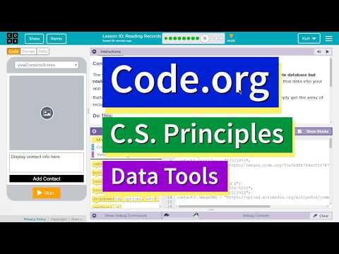 Reading Records Lesson 10.9 Tutorial with Answers Code.org CS Principles + CodeAI