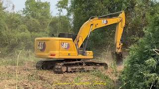 ตีป่าไผ่เสียงดังสนั่น CATERPILLAR 323GC EXCAVATOR เตรียมพื้นที่ขุดลอกลำห้วย | EP.397