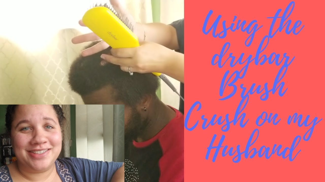 Using the Drybar Brush Crush on my husbands 4c hair