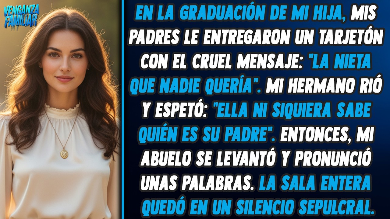 En su graduación, mis padres le dieron una tarjeta: 