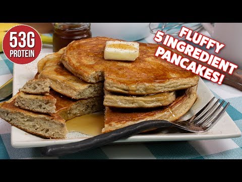 Easy 5 Ingredient Fluffy PROTEIN Pancakes Recipe