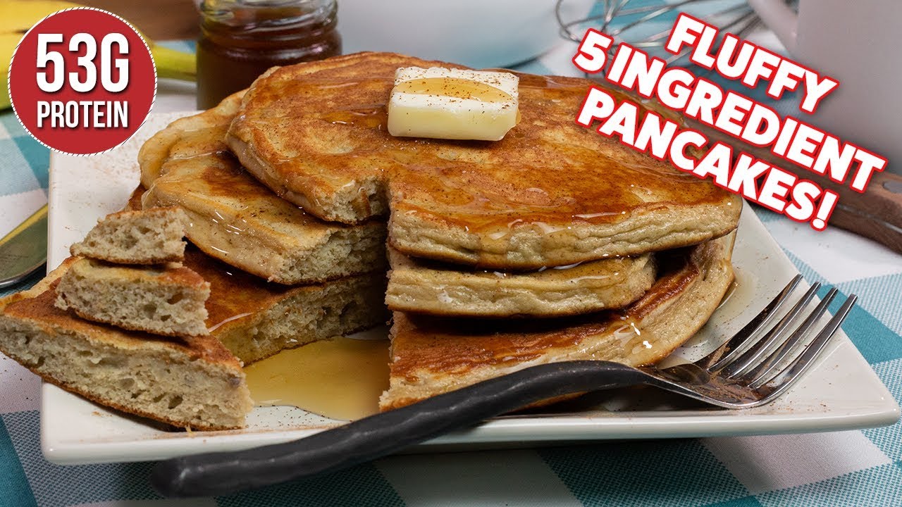Easy 5 Ingredient Fluffy PROTEIN Pancakes Recipe