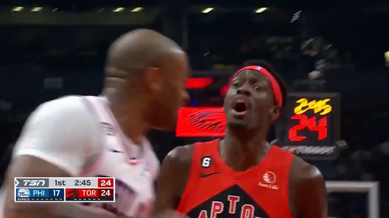 Pascal Siakam talks trash to P.J Tucker after hitting the tough stepback!