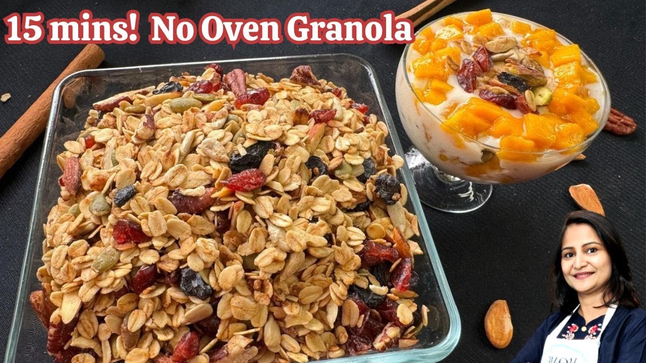 Quick Healthy Tasty Breakfast & Snack | Easy No-Oven Granola | HOMEMADE GRANOLA |Best Granola Recipe