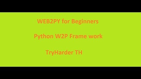 Web2py - Web2py Basic for Beginners