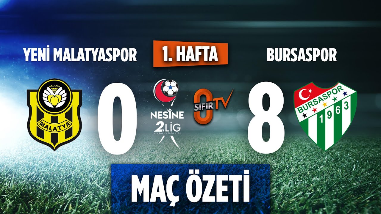 Yeni Malatyaspor 0-8 Bursaspor (2.Lig 1. Hafta) | Maç Özeti
