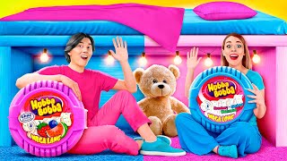 बिस्तर के नीचे गुप्त कमरे 24 घंटे चुनौती | आसान सजावट के तरीके Multi DO Fun Challenge