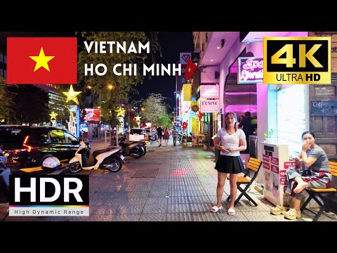 🇻🇳Ho Chi Minh 4k walk - Vietnam 4K Night Walking Tour｜4K 60fps