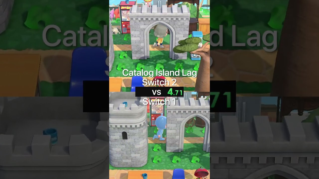 The Switch 2 loads items faster & both switches handle dropped sprites the same 