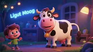 Moo Moo Cow’s Lights-Out Moo Song | Gentle Farm Lullaby for Kids