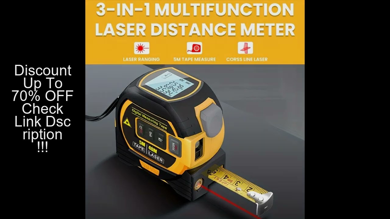 1pc Laser Tape Measure 3 In 1 Digital Tape Measure High Precision Laser Rangefinder Steel Tape Measu