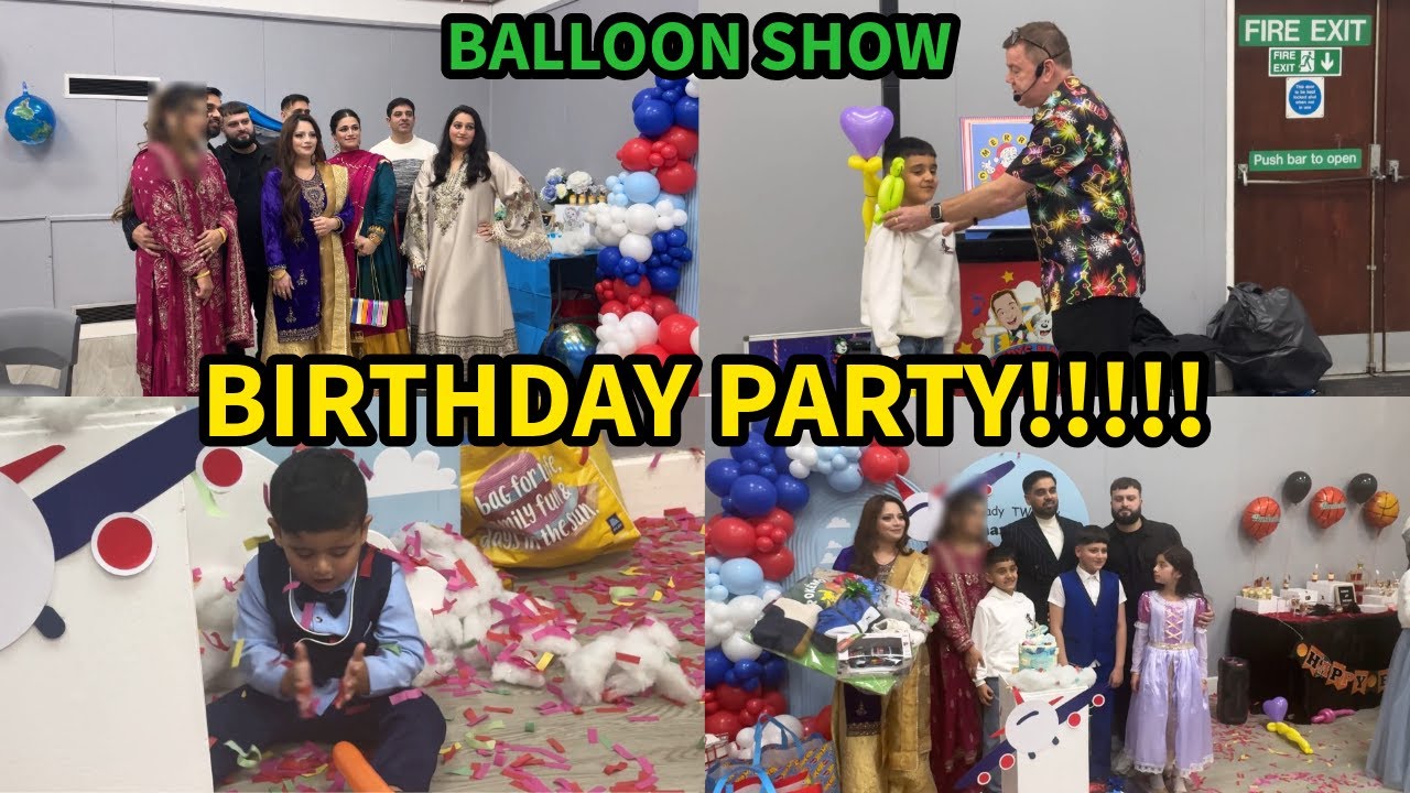 OUR NEPHEWS BIRTHDAY PARTY IN A HALL!! BIG FAMILY GATHERING, KIDS BALLOON SHOW, GIFTS, FOOD, ETC!!