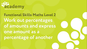 Functional Skills Maths Level 2 - Work out percentages of amounts